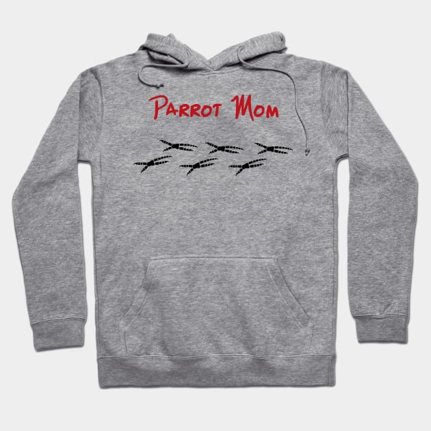 Parrot Mom with Footprints Hoodie by Einstein Parrot